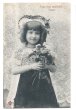 画像1: Postcard　お花と女の子　レース　フランス1903年 (1)