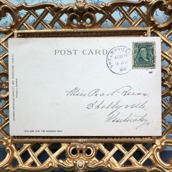 画像3: Postcard  イースター ウサギさんが運ぶ卵から産まれたヒヨコたち 1908年 (3)