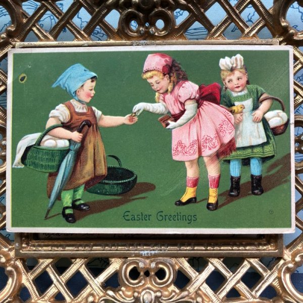 画像2: Postcard 　イースター　卵売りの女の子　1910年 (2)