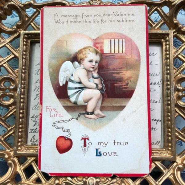 画像2: Postcard  バレンタイン 囚われの身の天使 E.clapsaddle (2)