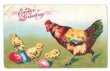 画像1: Postcard 　イースター　鶏とヒヨコと卵 (1)