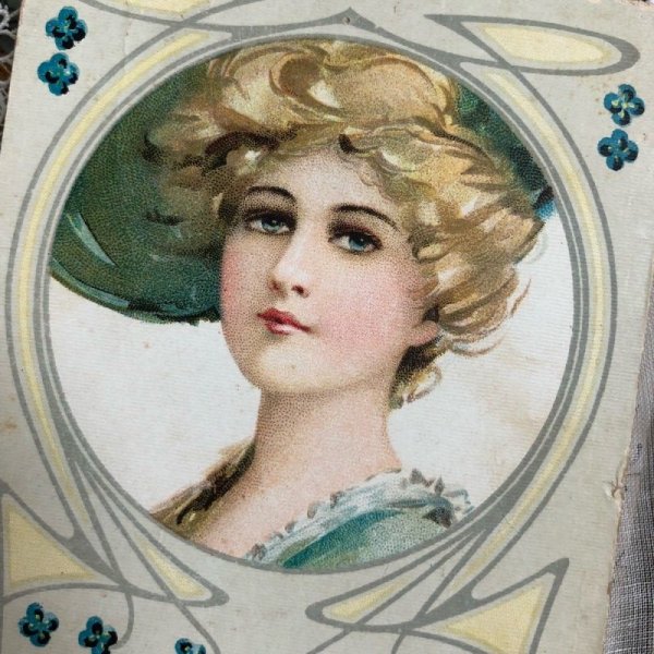 画像2: ▼SALE 500▼ Postcard 帽子の女性 (2)