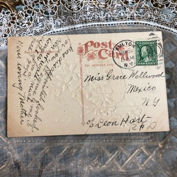 画像3: ▼SALE 500▼ Postcard 十字架とスミレのお花かご  (3)