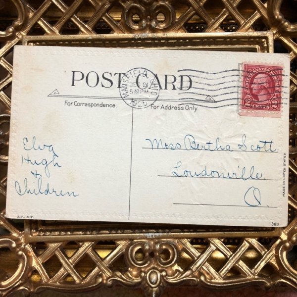 画像2: ▼SALE 500▼ Postcard クリスマス ヤドリギとポインセチア (2)