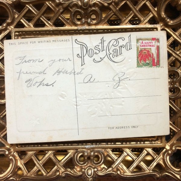 画像2: ▼SALE 500▼ Postcard クリスマス ヤドリギと星 (2)