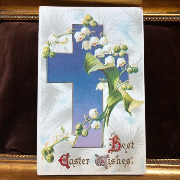 画像2: Postcard　イースター　スズランのお花と十字架 (2)