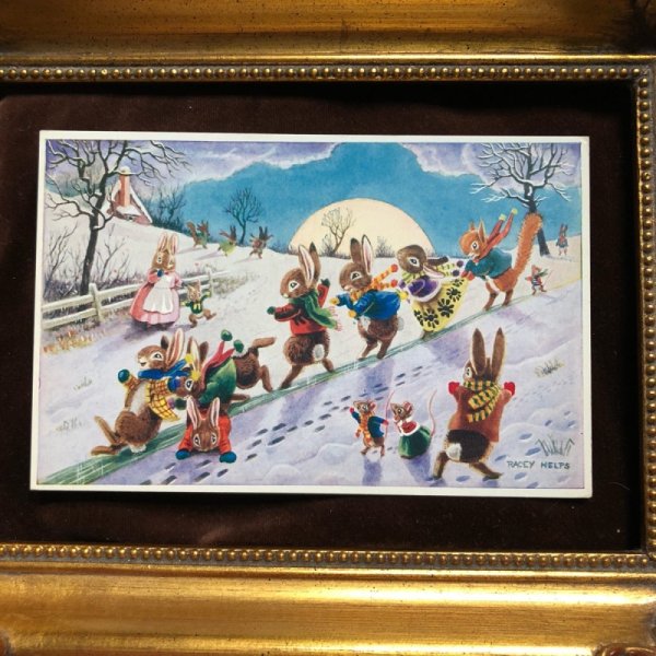 画像2: Postcard  森の動物さん 雪すべり遊び Racey Helps 未使用 (2)