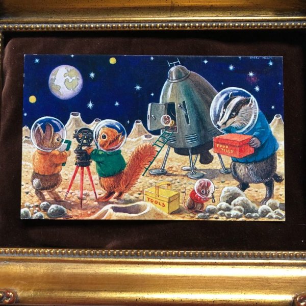 画像2: Postcard  森の動物さん　月面着陸　Racey Helps　未使用 (2)