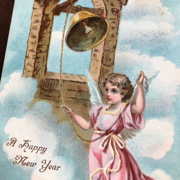 画像2: Postcard New Year 新年祝い ベルをならす天使 (2)