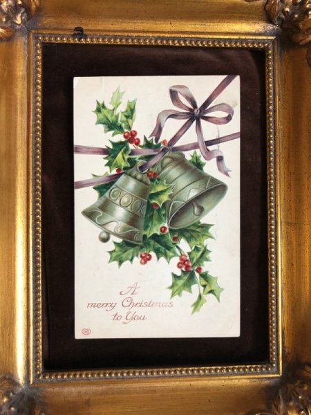 画像2: Postcard クリスマス ホーリーと銀色のベル  (2)