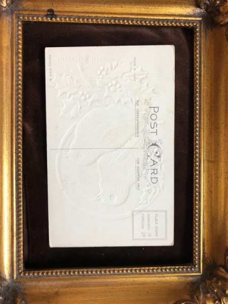 画像3: Postcard クリスマス 小鳥 ロビン 未使用 (3)