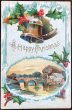 画像1: Postcard　クリスマス　ホーリーとベル　水辺の風景　未使用 (1)