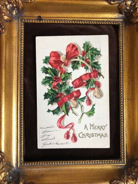画像2: Postcard クリスマス ウィッシュボーンとホーリー (2)