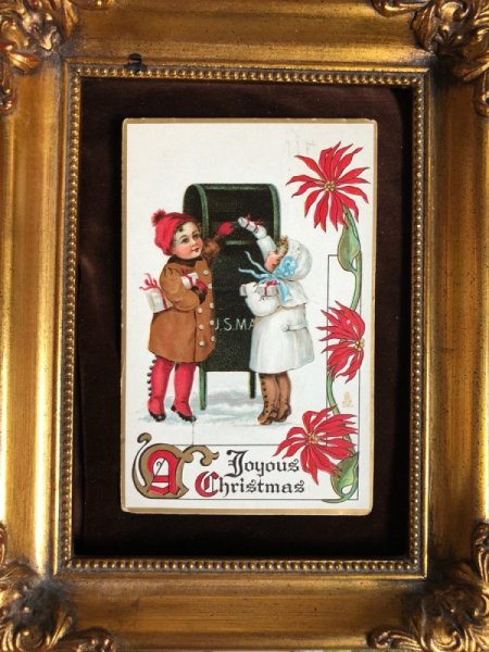 画像2: Postcard クリスマス ポストにプレゼントを入れる子どもたち 1913年 (2)