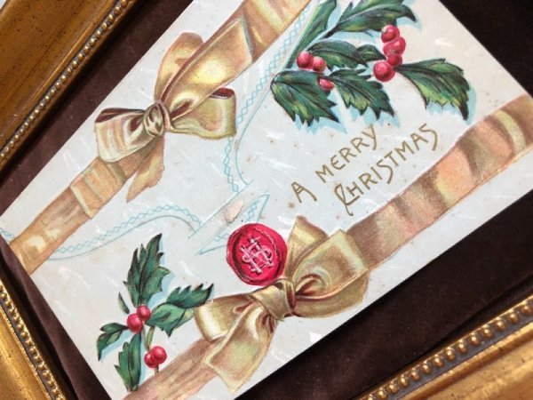 画像3: Postcard クリスマス ホーリーとリボン (3)