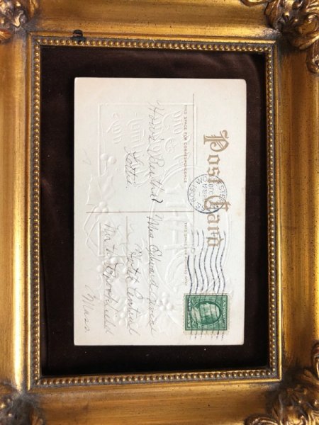 画像3: Postcard　クリスマス　2羽の小鳥とホーリー　1909年 (3)