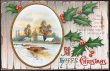 画像1: Postcard　クリスマス　ホーリーと雪景色　1911年 (1)