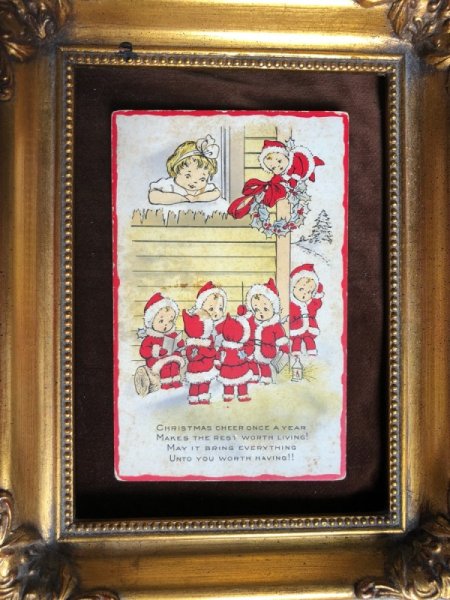 画像2: Postcard　クリスマス　歌う小さなサンタさん　クリスマスキャロル　 (2)
