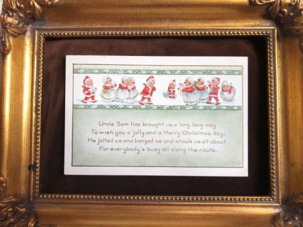 画像2: Postcard　クリスマス　プレゼントを運んできた小さなサンタさん (2)