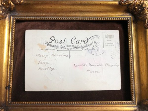 画像3: Postcard　クリスマス　煙突の上の小さなサンタさん　1916年 (3)