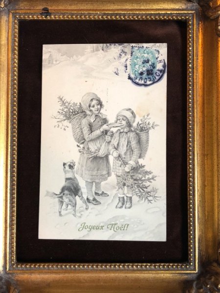 画像3: Postcard　ウィーン趣味　クリスマス　お菓子をどうぞ　犬と子どもたち M.M.VIENNE 1906年 (3)