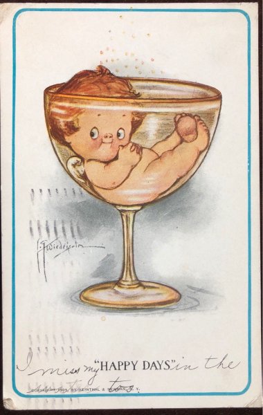 画像1: Postcard 　グラスの中の天使　1911年 (1)