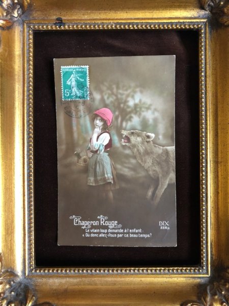 画像3: Postcard 童話 赤ずきんちゃんとオオカミ 1916年 (3)