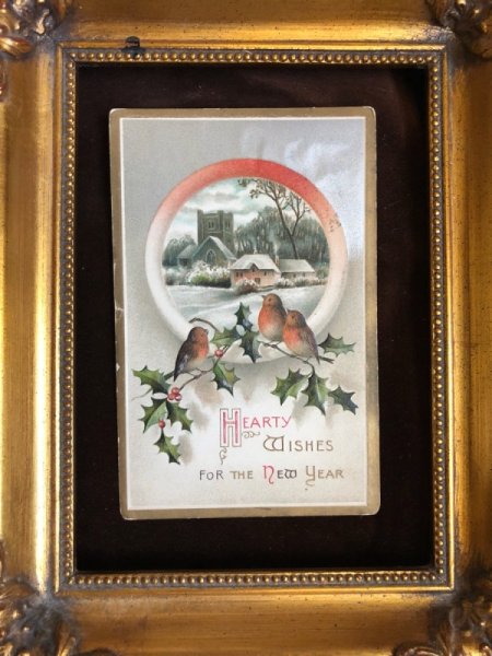 画像3: ▼SALE 500▼  Postcard New Year 新年祝い 小鳥 ロビン (3)