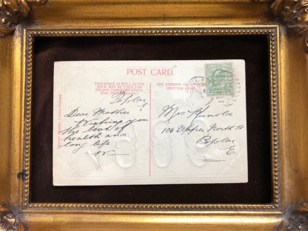 画像4: ▼SALE 500▼  Postcard New Year 新年祝い 1906 年 (4)