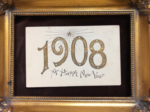 画像2: Postcard  新年祝い New Year   1908年 未使用 (2)
