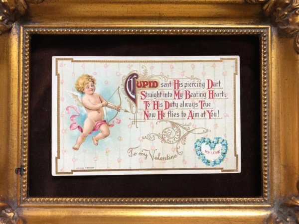画像3: Postcard  バレンタイン キューピッド 天使 1911年 (3)
