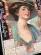 画像2: Postcard 　新年祝い　New Year 　1910年カレンダー　女性　 (2)