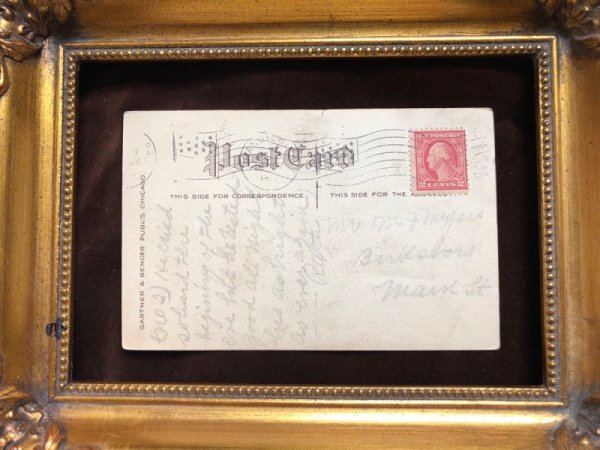 画像4: Postcard  郵便ポストの上で手紙を読むキューピー (4)