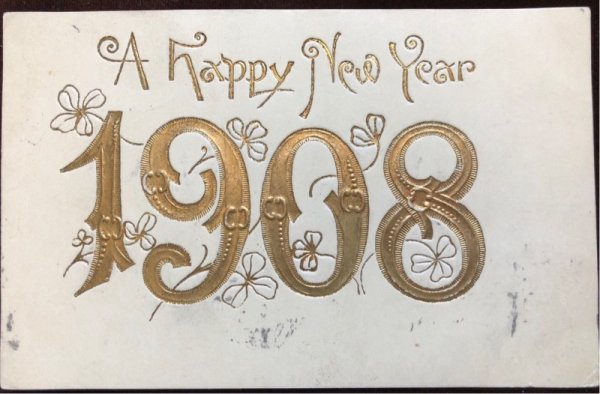 画像2: Postcard  新年祝い New Year  1908年 (2)