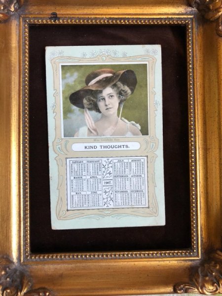 画像2: Postcard 　New Year　新年祝い　1907年　イギリス女優　ガブリエル・レイ (2)