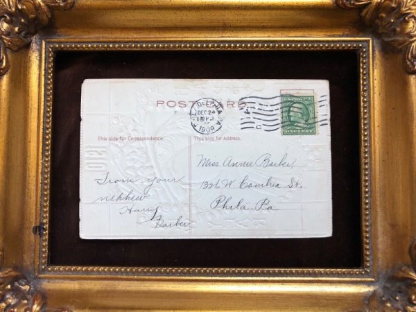 画像4: Postcard 　New Year　新年祝い　1910年　カレンダー　帽子の女性 (4)