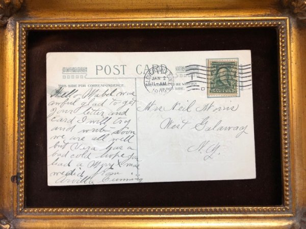 画像3: Postcard　新年祝い　New Year　ツバメと忘れな草のお花のベル 1909年 (3)