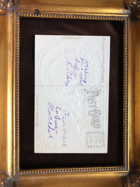 画像3: Postcard　手紙を運ぶ白鳩　忘れな草のお花のリース (3)