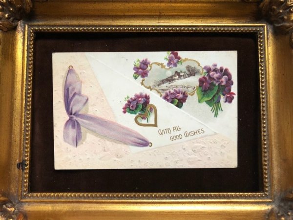 画像2: Postcard スミレのお花 リボン (2)