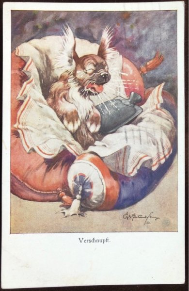 画像2: Postcard 風邪をひいてしまった犬 G.E.Studdy (2)