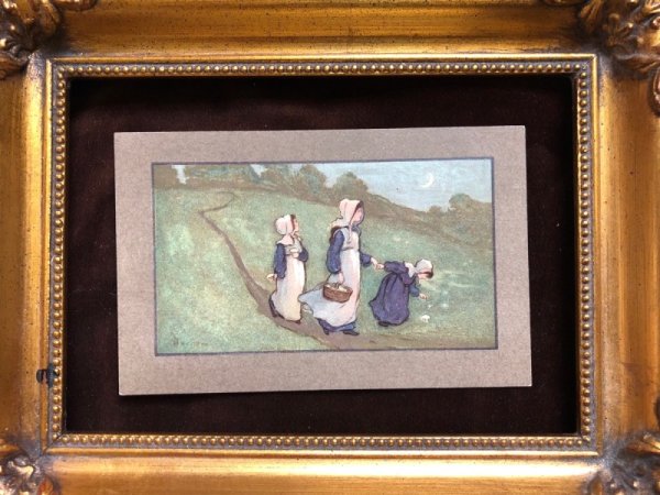 画像3: Postcard  キノコ狩りをする子どもたち S Barham 未使用 (3)