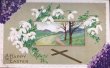 画像1: Postcard 　イースター　スノードロップのお花と田舎の風景　1911年 (1)