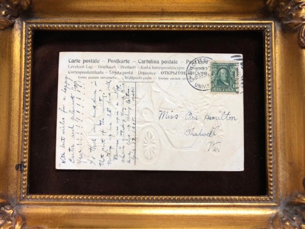 画像4: Postcard  イースター 大きな卵を自動車で運ぶウサギさん 1908年 (4)