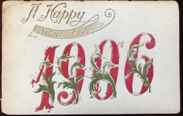 画像1: ▼SALE 500▼  Postcard　New Year　新年祝い　1906 年 (1)