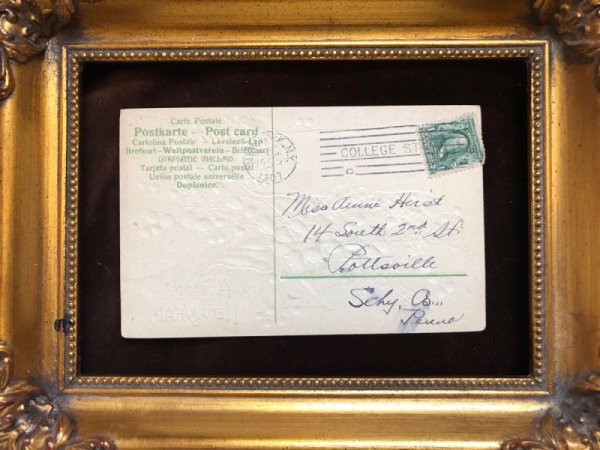 画像3: Postcard  新年祝い New Year  スズランのお花とハートのリース 1908年 (3)