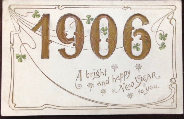 画像1: ▼SALE 500▼  Postcard　New Year　新年祝い　1906 年 (1)
