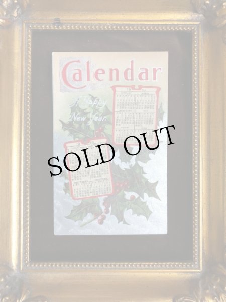 画像2: ▼SALE 500▼  Postcard　New Year　新年祝い　1910年　カレンダー　ホーリー (2)