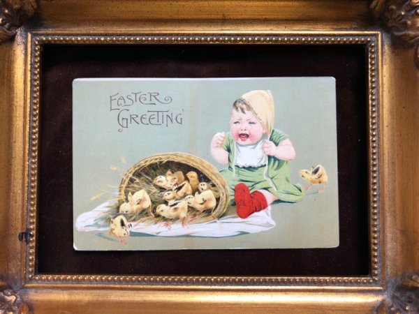 画像3: Postcard  イースター ヒヨコと泣いている赤ちゃん (3)