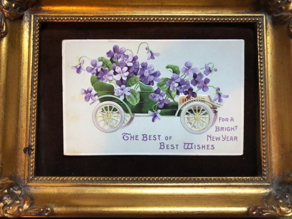 画像3: Postcard　スミレのお花　自動車　 (3)