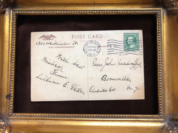 画像4: Postcard  イースター スノードロップの卵気球に乗るウサギさん 1911年 (4)